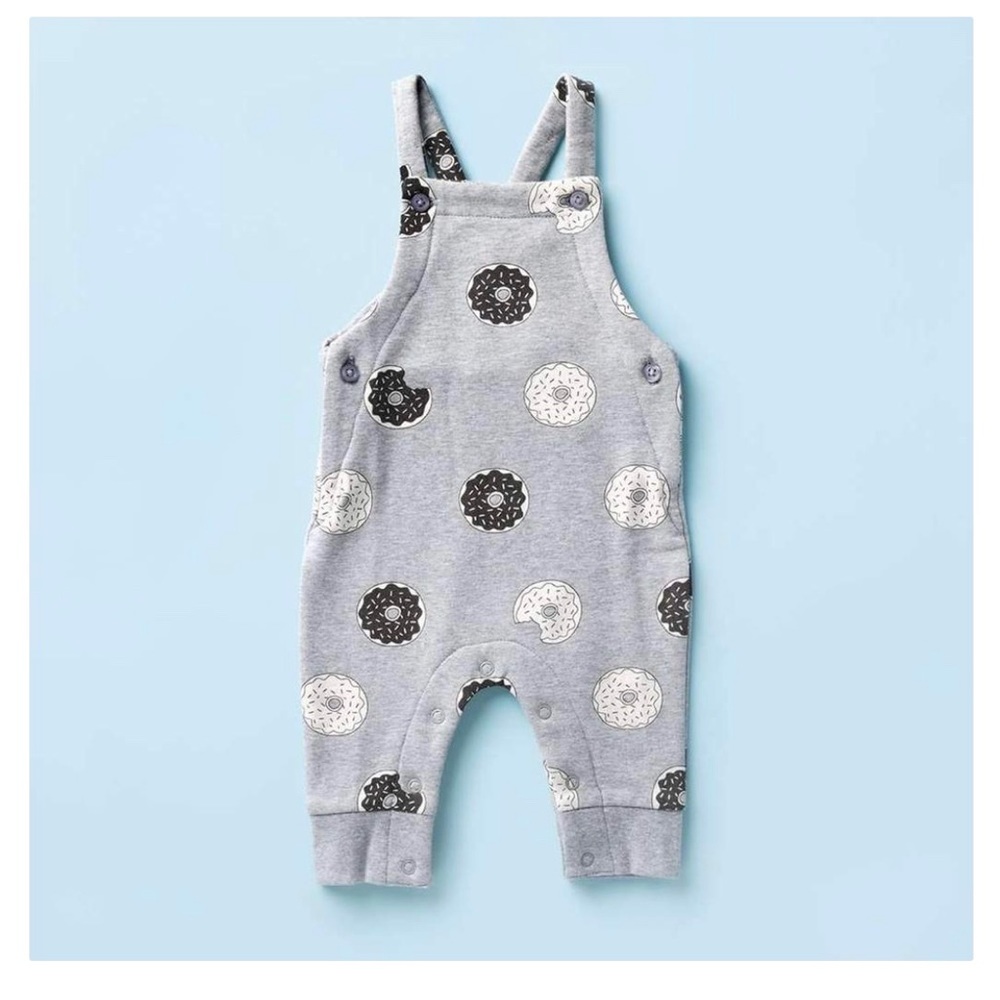 EUC Monica and Andy Donut 12-18m overall and shirt